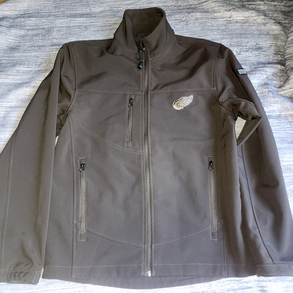 Dri Duck Motion Jacket Mens Small Brown Detroit Red Wings Soft‎ Shell